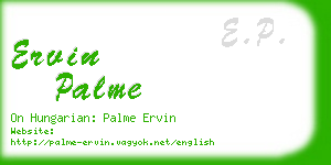 ervin palme business card